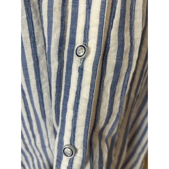 Maeve by Anthropologie Striped Button Down Tunic Women Medium Blue White Small - Picture 7 of 12